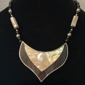 Karla Jordan Statement Piece Necklace #318. Abalone Shell